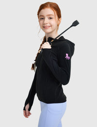 Girls Fleece Horse Riding Hoodie Jacket Zip Up