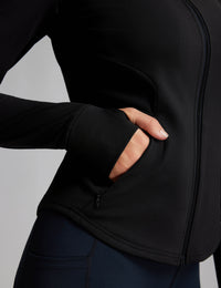 Women Fleece Lined Horse Riding Jacket Stand Collar