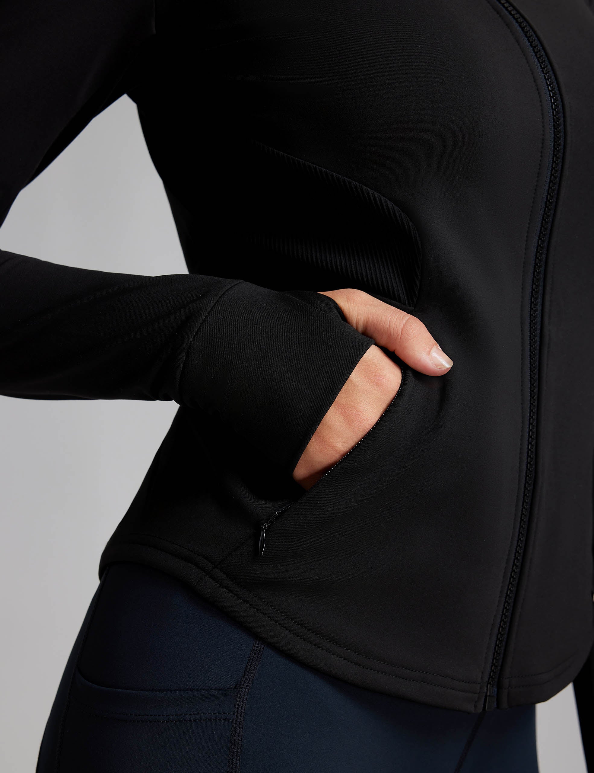 Women Fleece Lined Horse Riding Jacket Stand Collar