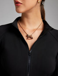 Women Fleece Lined Horse Riding Jacket Stand Collar