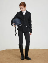Girls Fleece Lined Full Seat Breeches Faux Back Pockets