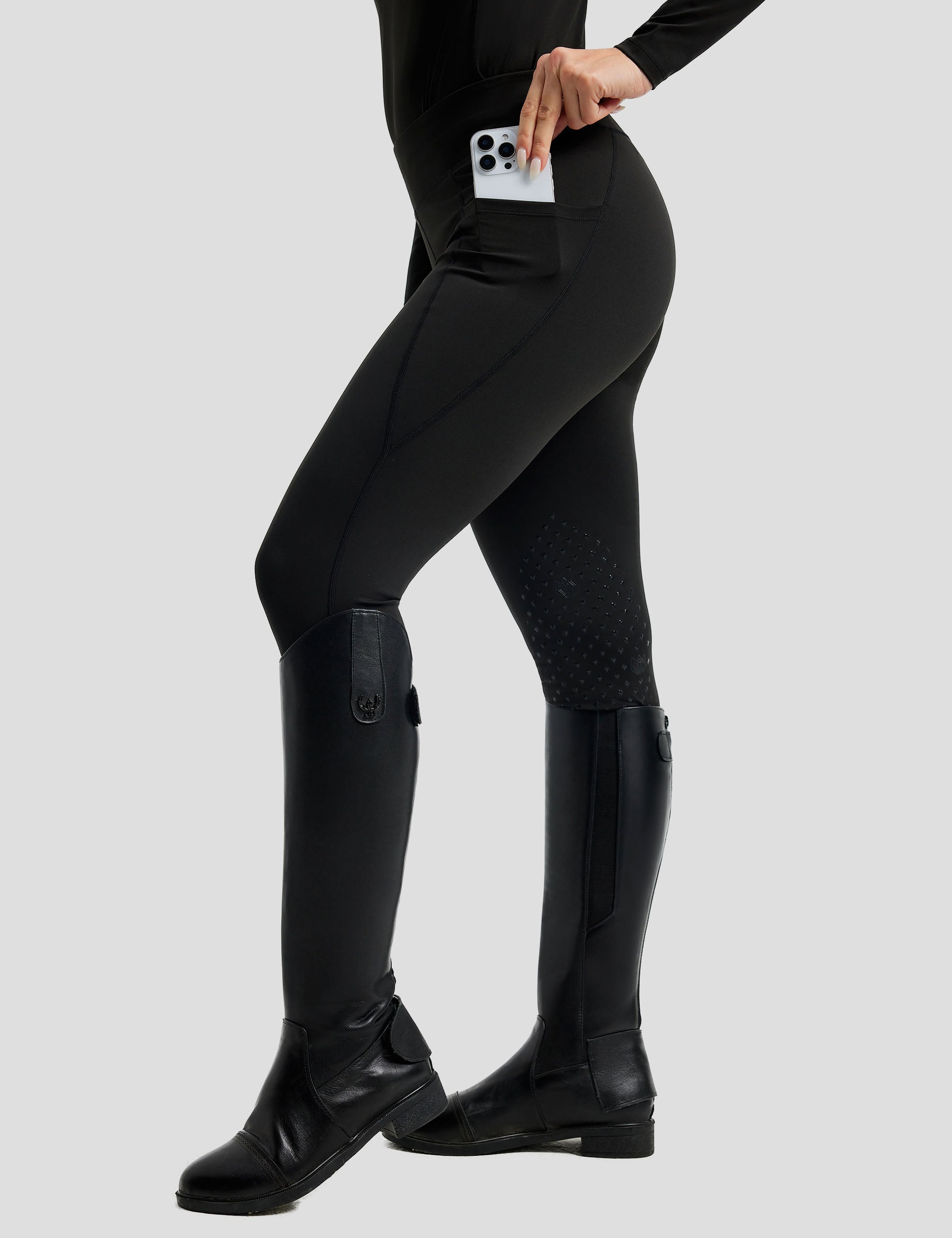 Women Equestrian Outfit Shirt & Knee-Patch Breeches
