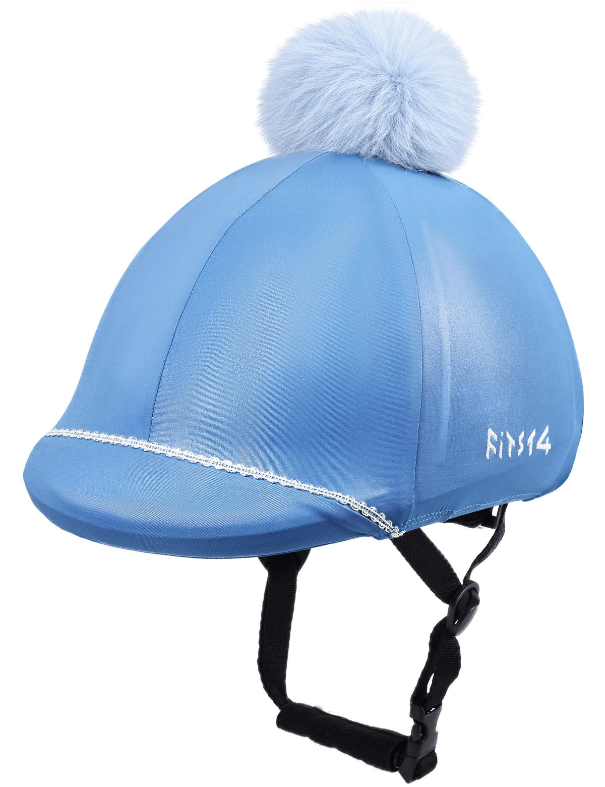 Equestrian Helmet Cover with Detachable Pom Pom