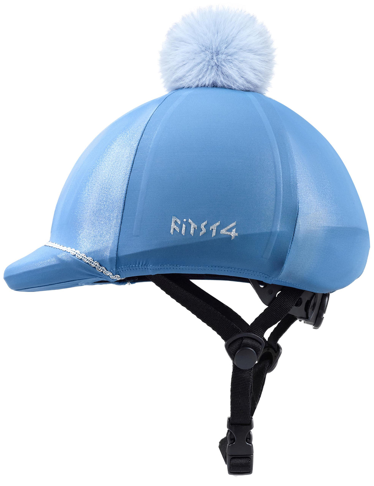 Equestrian Helmet Cover with Detachable Pom Pom