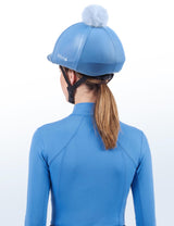 Equestrian Helmet Cover with Detachable Pom Pom