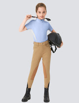 Girls T-shirt with Mesh Zip Collar