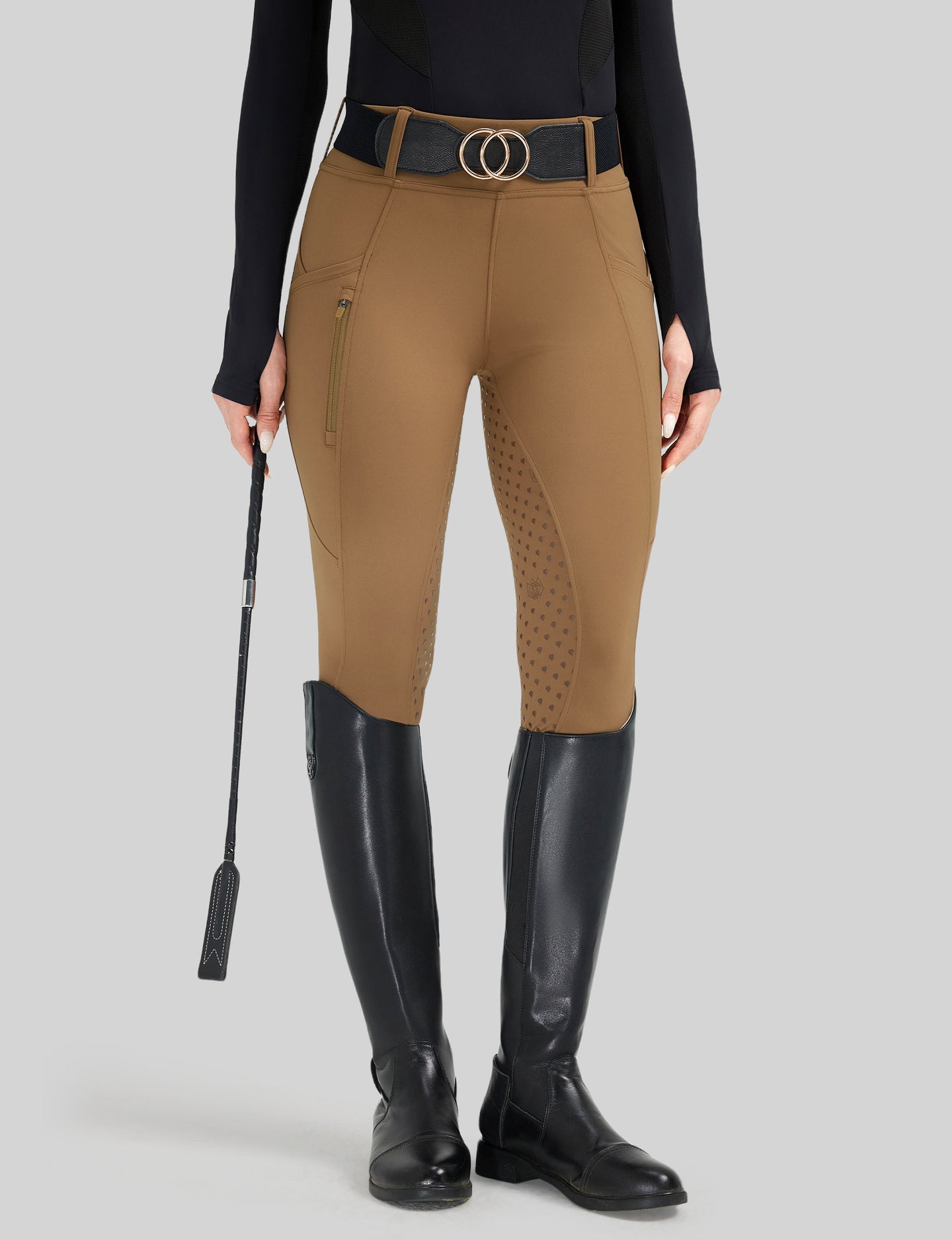 Women Full Seat Breeches Faux Back Pockets