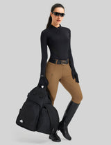 Women Full Seat Breeches Faux Back Pockets