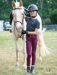 Girls Full Seat Breeches High Waist Zip Pockets