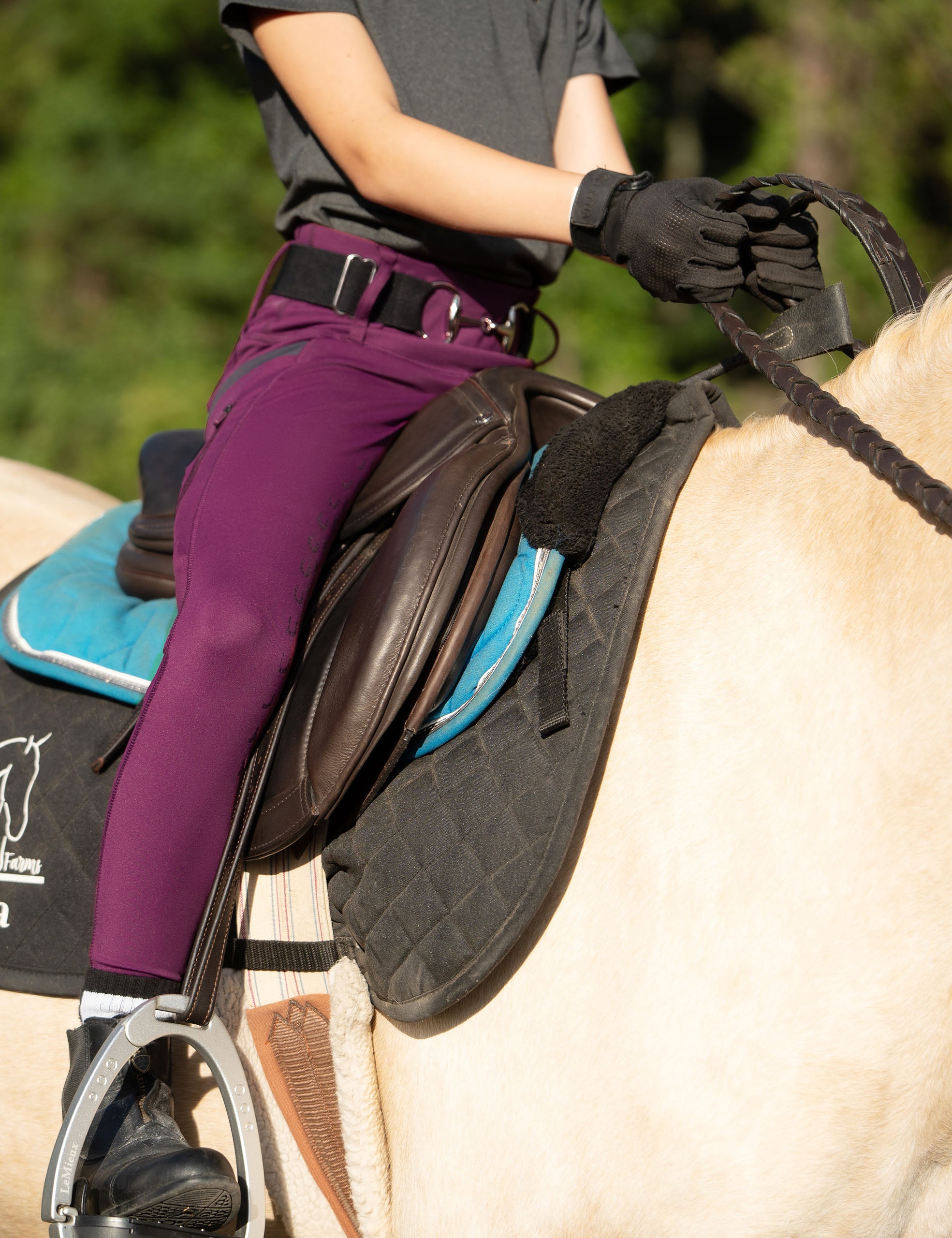 Girls Full Seat Breeches High Waist Zip Pockets