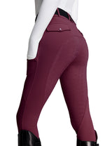 Women Fleece Lined Full Seat Breeches Faux Back Pockets