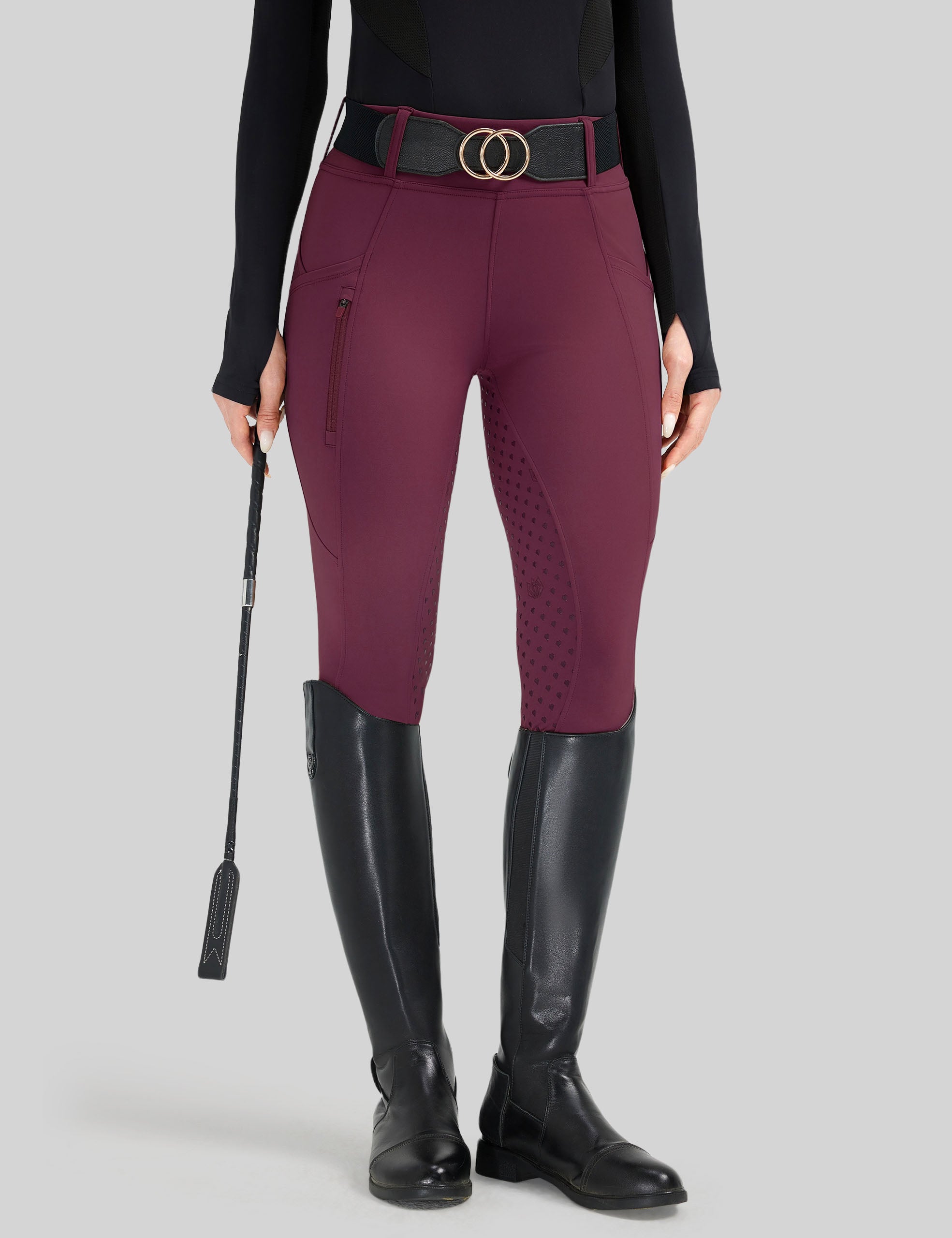 Women Full Seat Breeches Faux Back Pockets