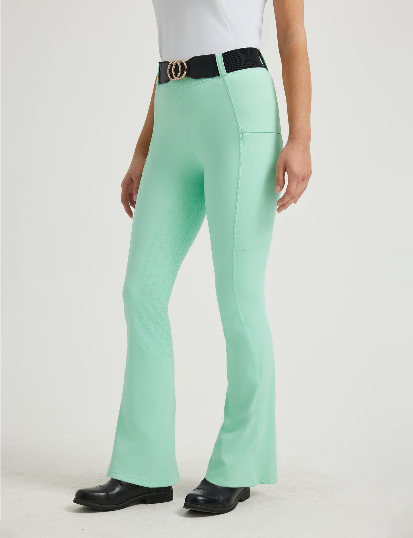 Women Full Seat Bootcut Riding Pants Zipper Pockets