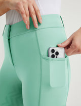 Women Full Seat Bootcut Riding Pants Button Waist
