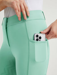 Women Full Seat Bootcut Riding Pants Button Waist