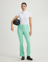 Women Full Seat Bootcut Riding Pants Button Waist