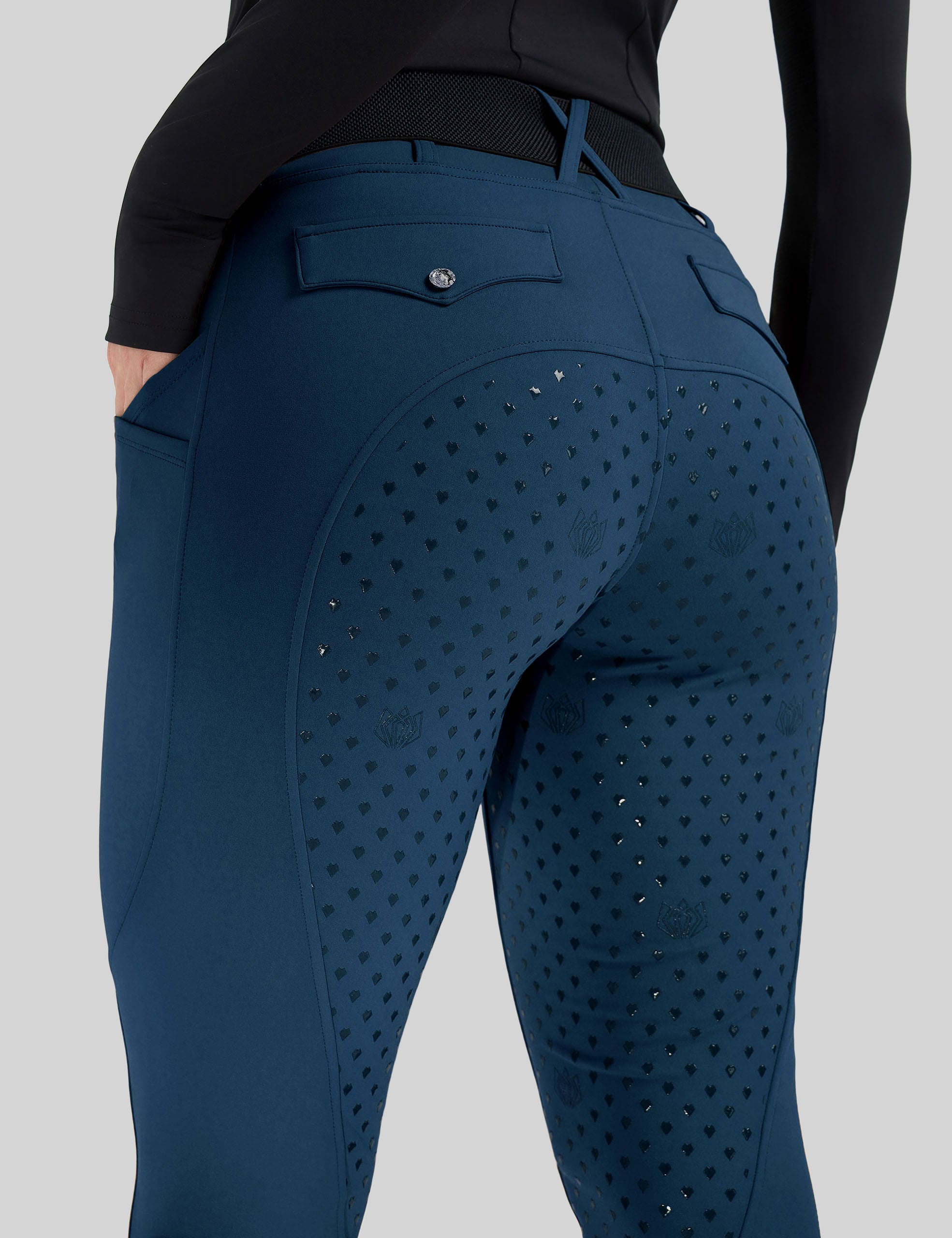 Women Full Seat Breeches Faux Back Pockets
