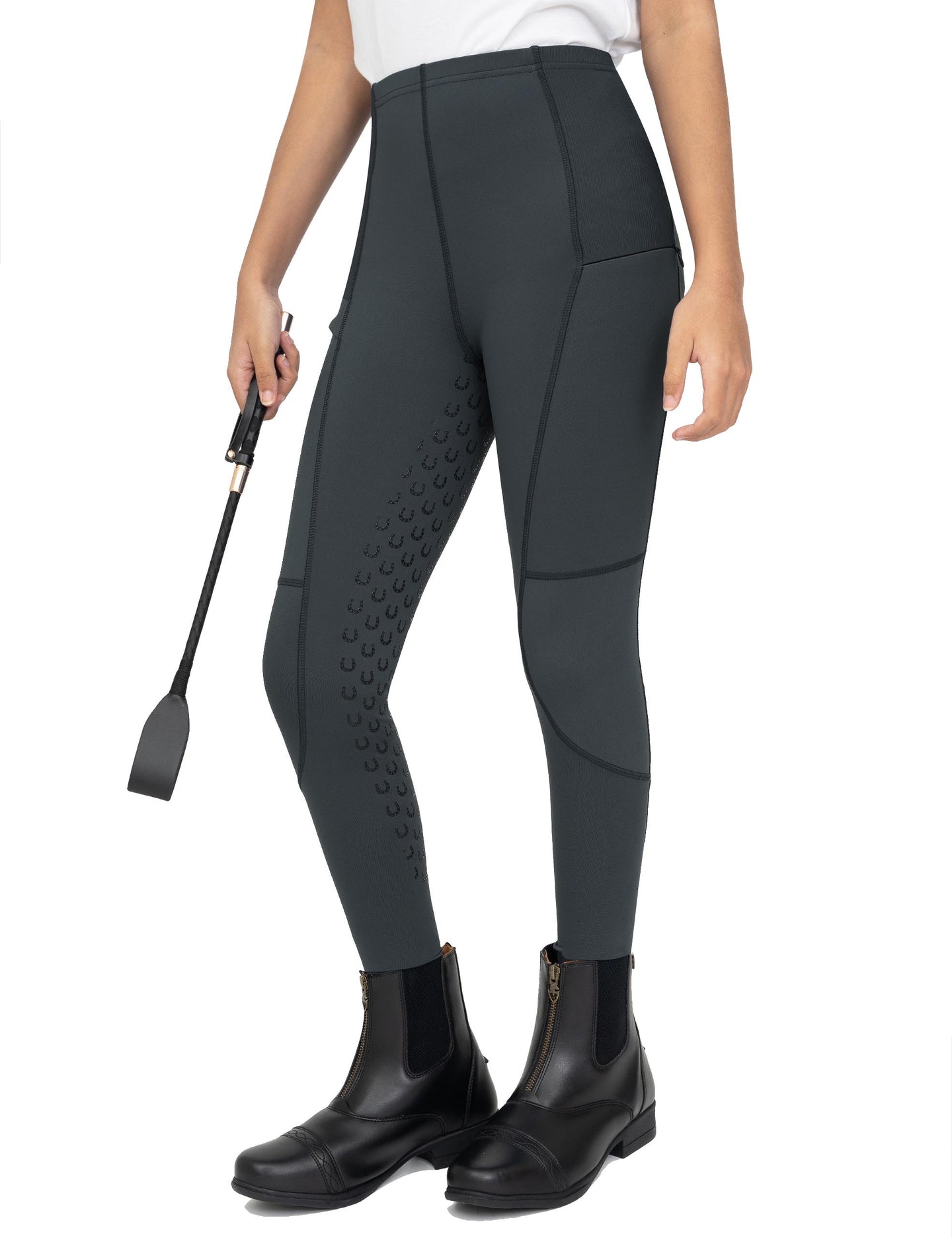Girls Full Seat Breeches With Zip Pockets