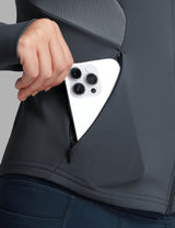 Women Fleece Lined Horse Riding Jacket Stand Collar
