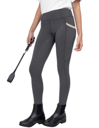 Girls Full Seat Breeches High Waist Zip Pockets