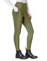 Damen Kniebesatz-Reithose mit Mesh