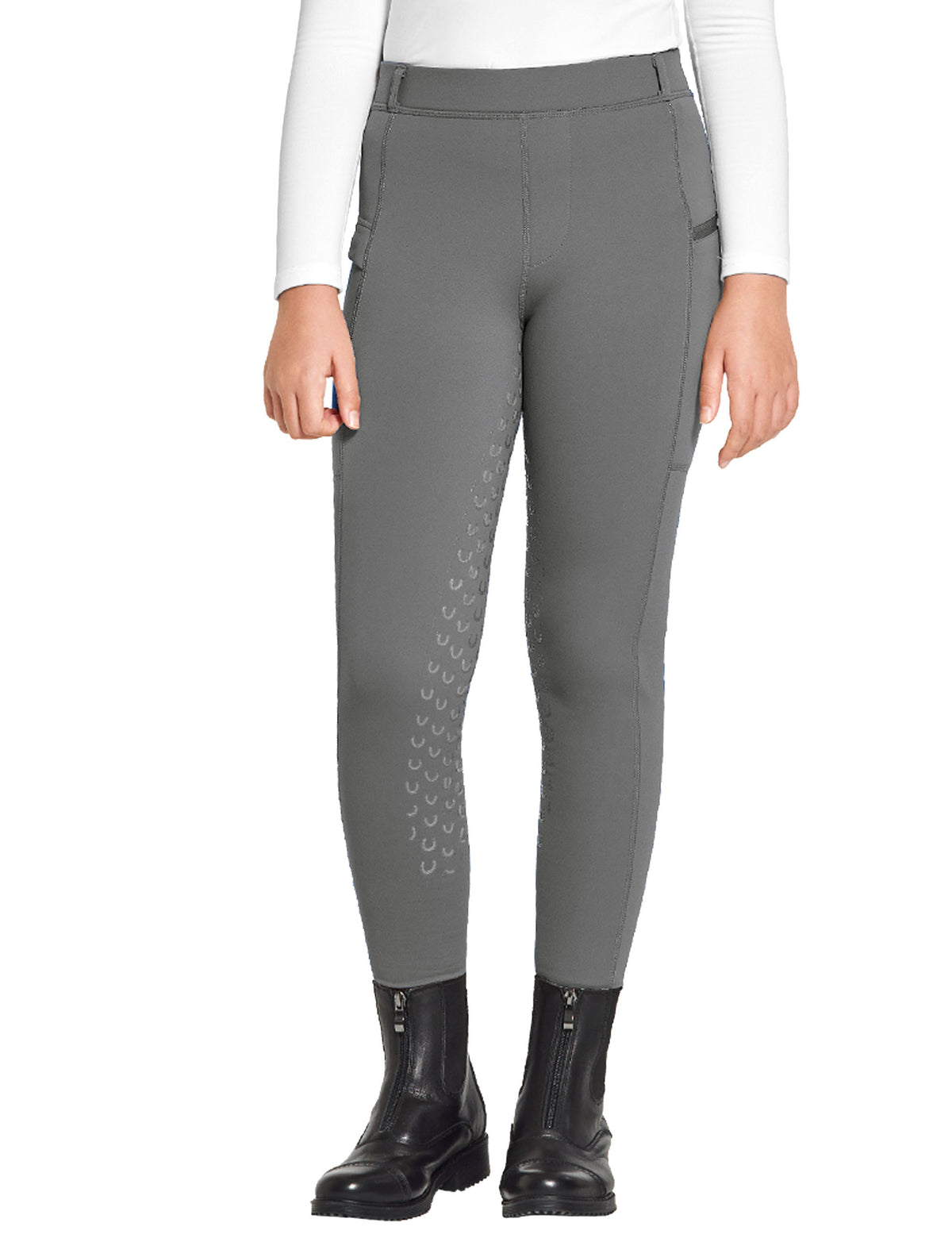 Pantalones de montar con asiento completo para niñas con forro polar