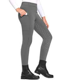 Pantalones de montar con asiento completo para niñas con forro polar
