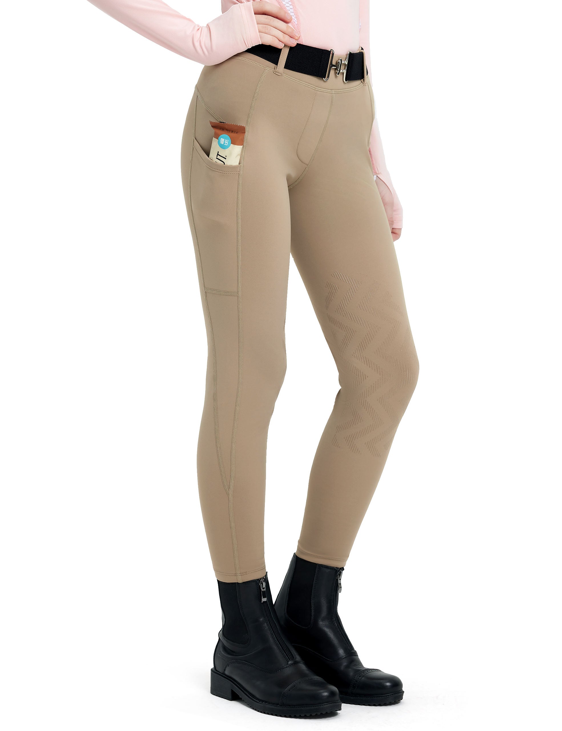 Girls Knee Patch Breeches Fleece Lined