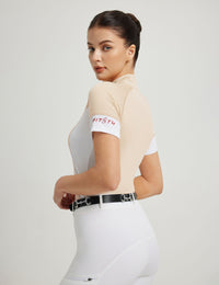 Damen T-Shirts Colorblocking Stehkragen