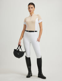Damen T-Shirts Colorblocking Stehkragen