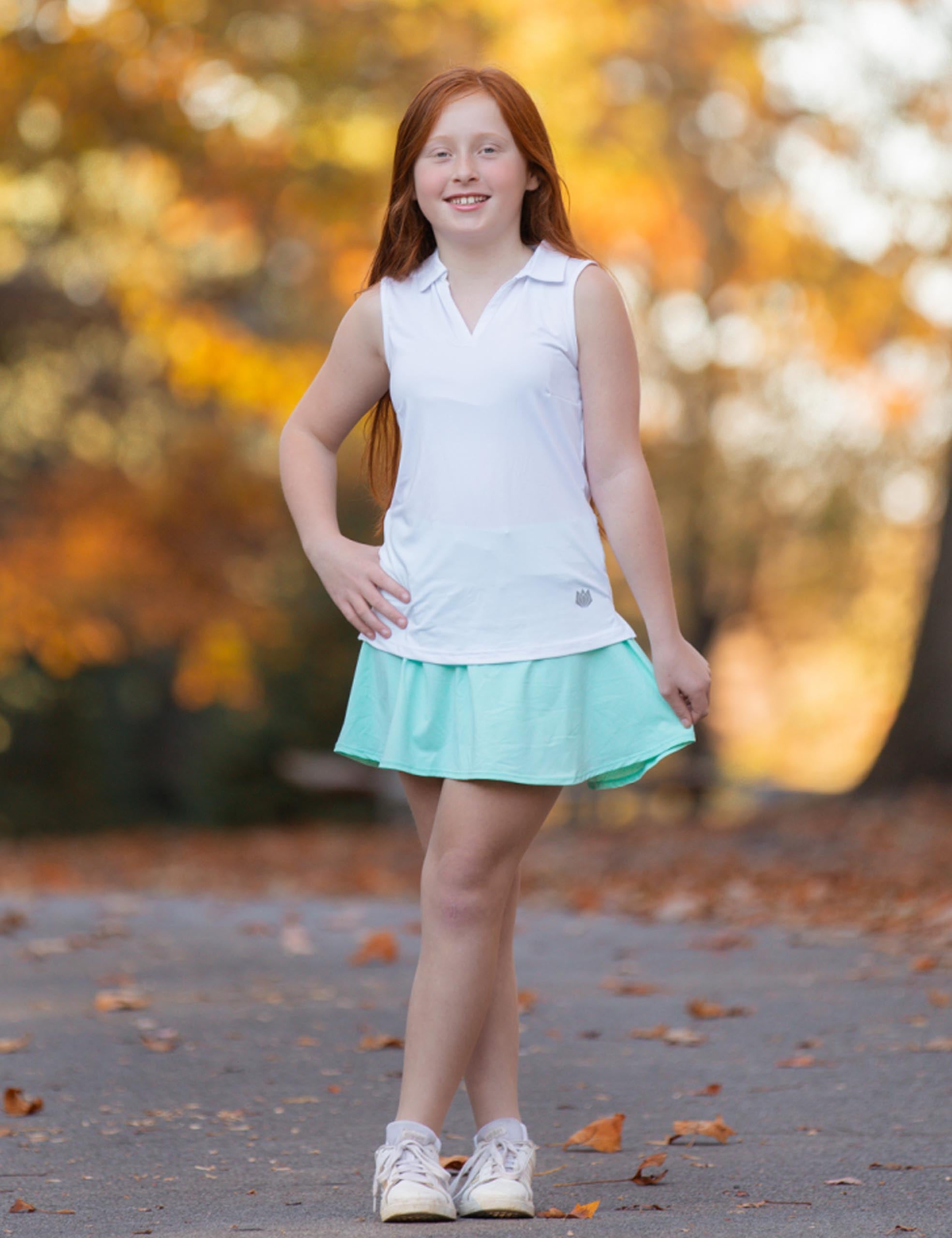 Girls Sports Skirt Mesh Lined