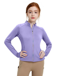 Girls Fleece Lined Horse Riding Jacket Stand Collar