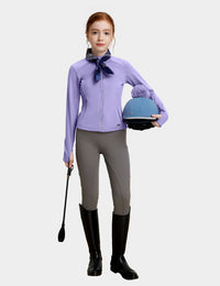 Girls Fleece Lined Horse Riding Jacket Stand Collar