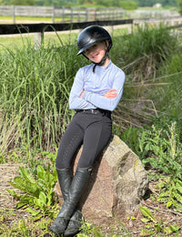 Girls Full Seat Breeches High Waist Zip Pockets