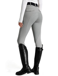 Women Fleece Lined Full Seat Breeches Faux Back Pockets