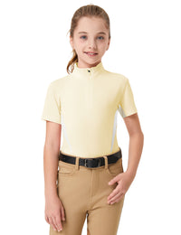 Mädchen-T-Shirts mit Mesh-Reißverschlusskragen