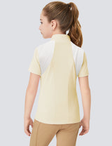 Mädchen-T-Shirts mit Mesh-Reißverschlusskragen