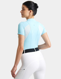 Women T-shirt Quarter Zip