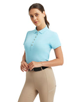 Women T-shirt Polo Collar with Buttons