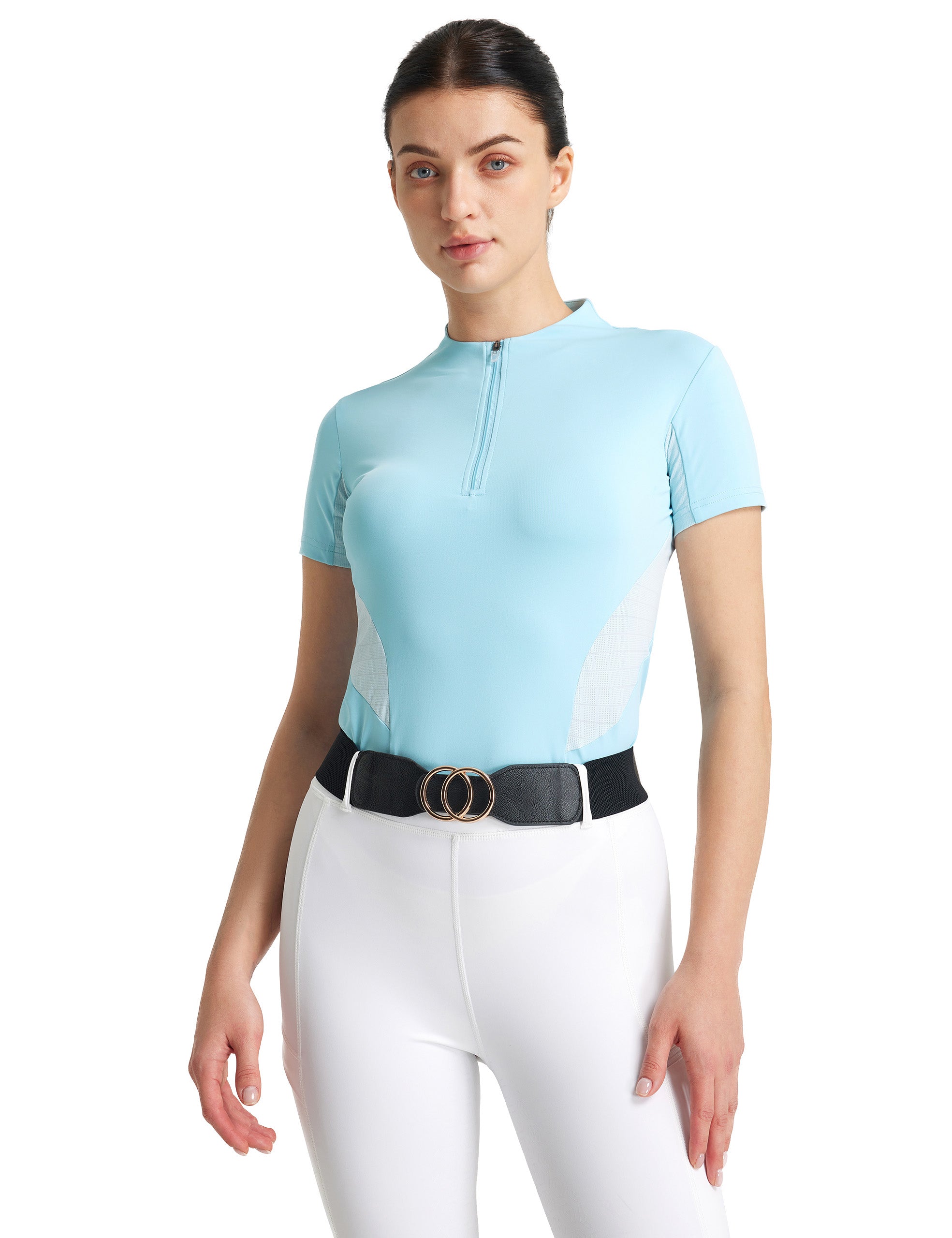 Women T-shirt Quarter Zip