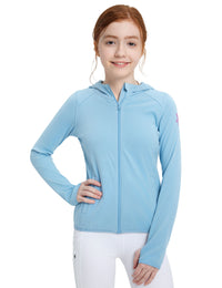 Girls Fleece Horse Riding Hoodie Jacket Zip Up