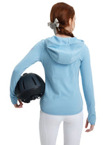 Girls Fleece Horse Riding Hoodie Jacket Zip Up