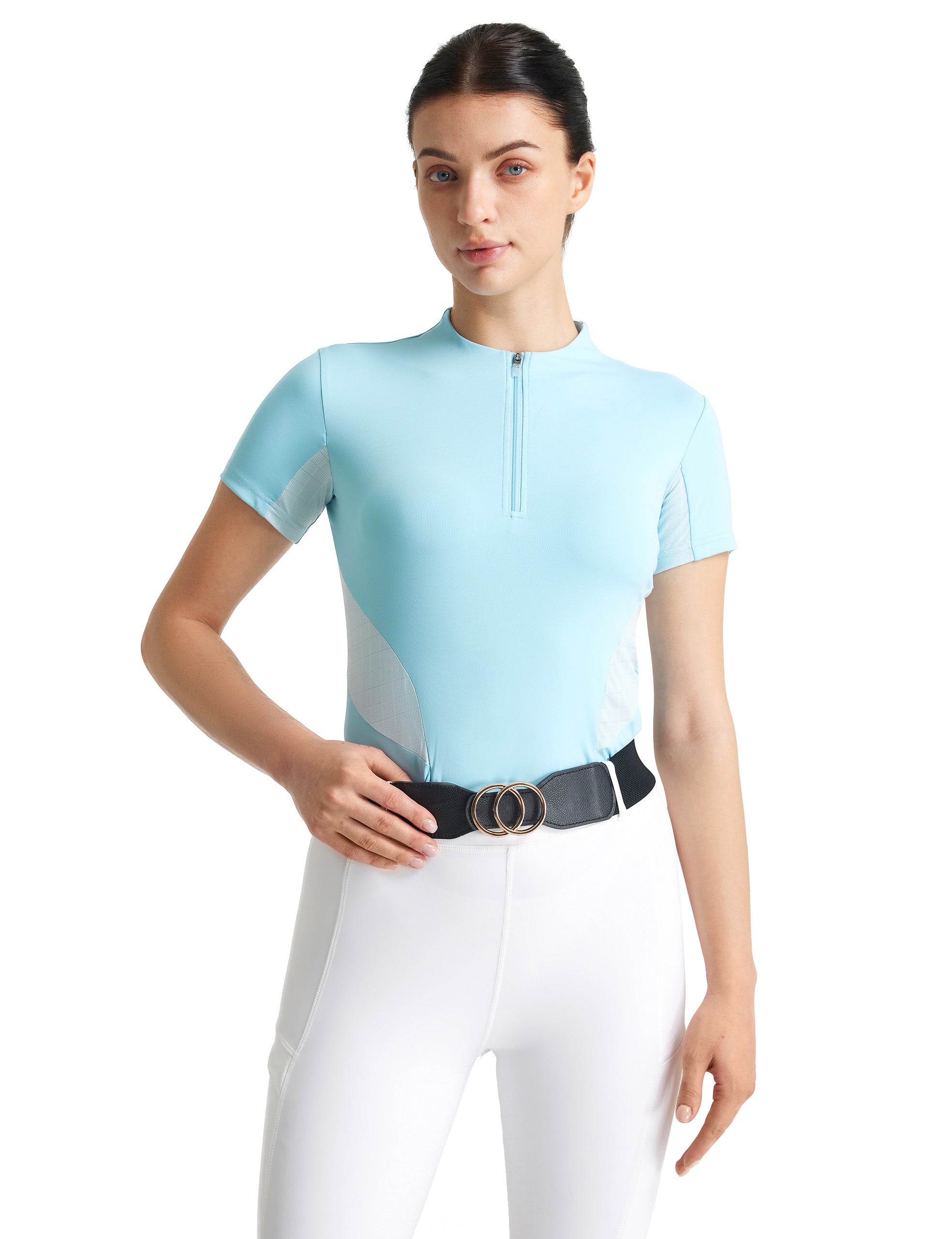 Women T-shirt Quarter Zip