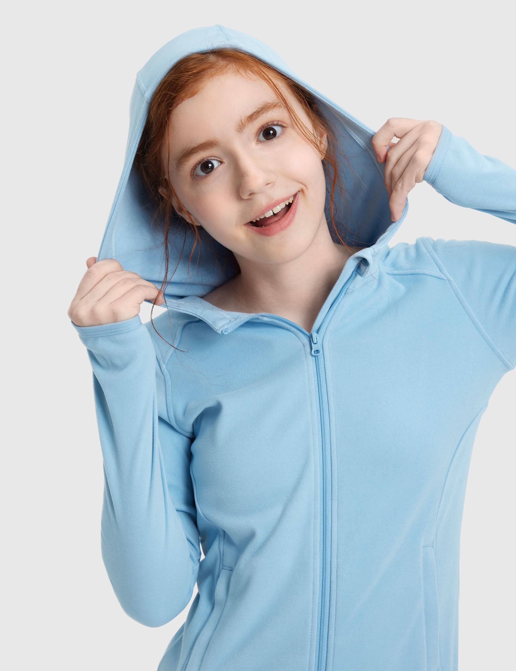Girls Fleece Horse Riding Hoodie Jacket Zip Up
