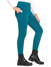 Pantalones de montar con asiento completo para niñas con forro polar