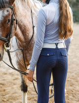 Girls Fleece Lined Full Seat Breeches Faux Back Pockets