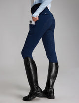 Women Fleece Lined Full Seat Breeches Faux Back Pockets