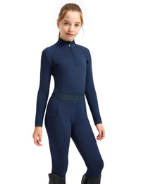 Girls Equestrian Outfit Shirt & Knee-Patch Breeches