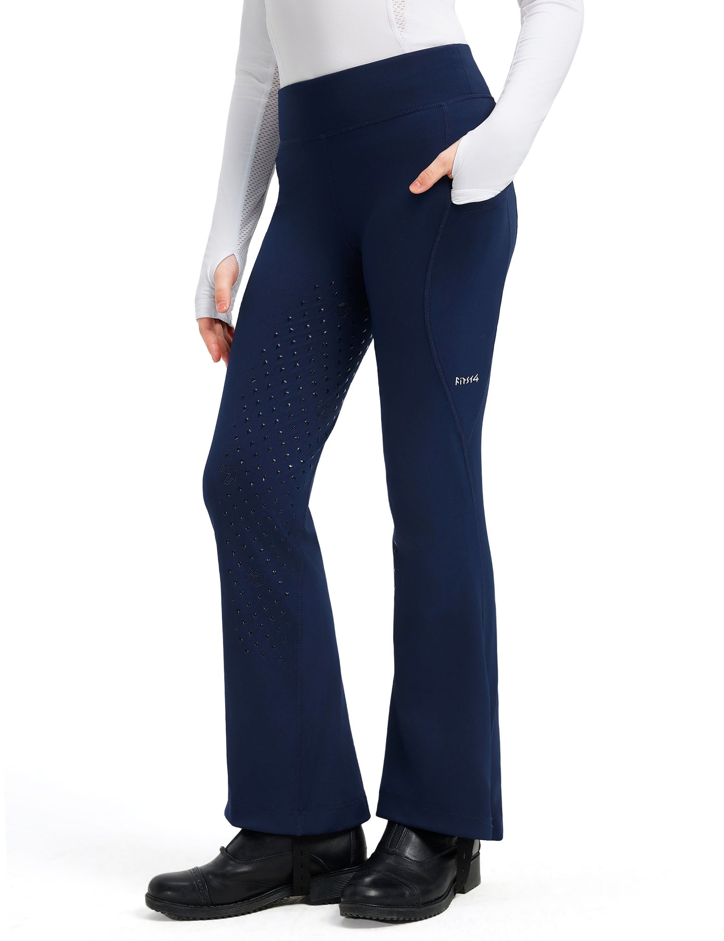 Girls Full Seat Bootcut Riding Pants High Waisted