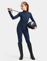 Girls Equestrian Outfit Shirt & Knee-Patch Breeches
